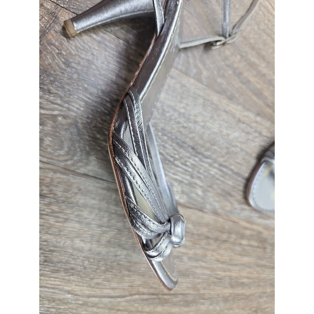 CHANEL Silver Metallic Knotted Strap Heels - Picture 7 of 15